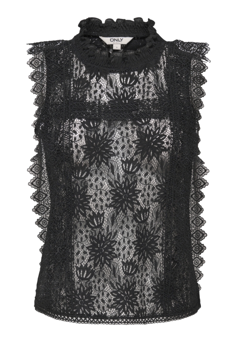 Only onlgillian s/l o-neck lace top ox w